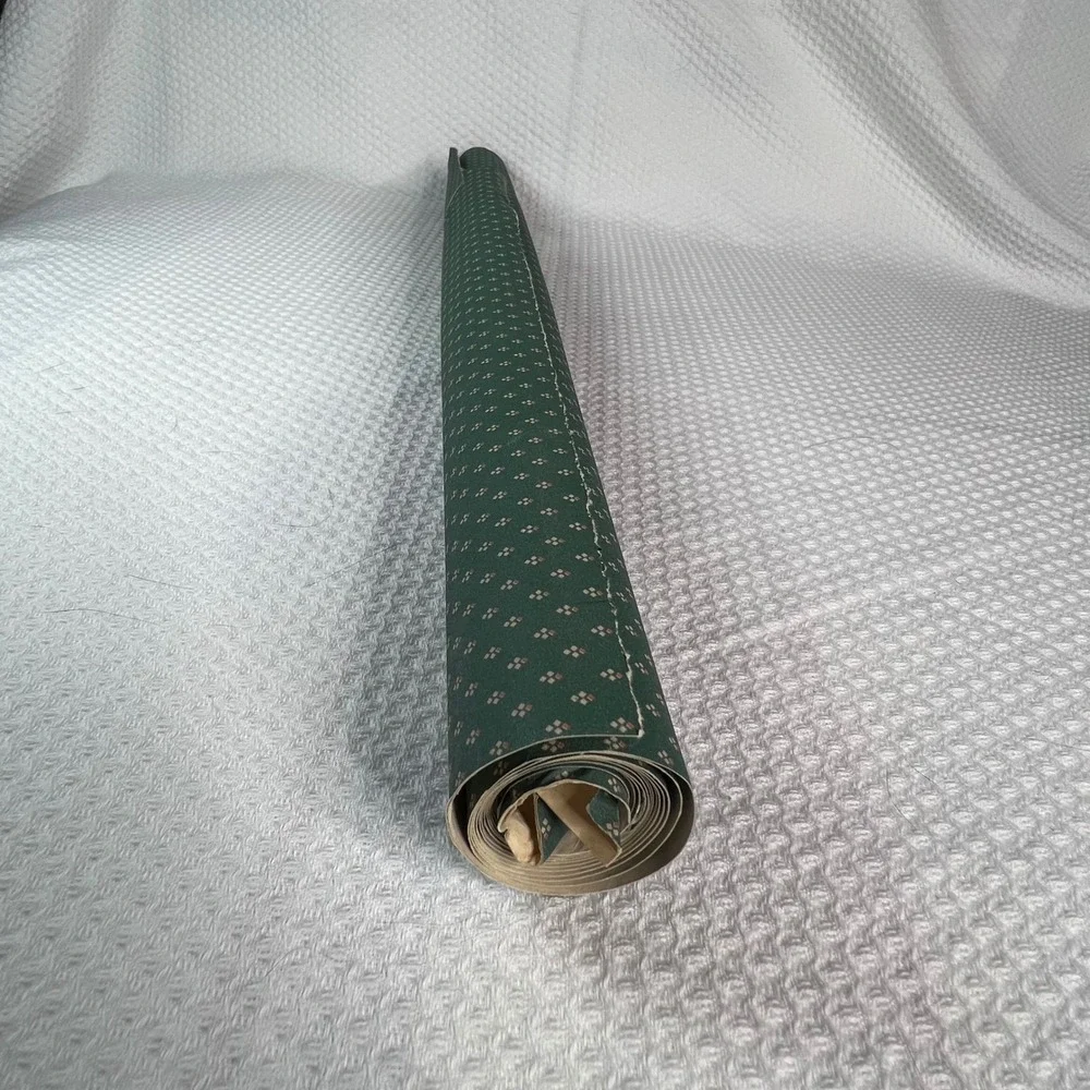 Vintage Forest Green Geometric Micro Diamond Wallpaper Roll 20.5in x ~66in Total